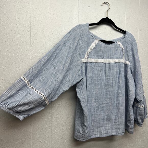 Fringe Womens Top 1X Boho Fairy Relaxed Comfort Lightweight Cottagecore Western - Picture 4 of 9